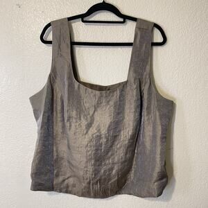 Vintage JR Nites Carol Lin Evening Tank Shimmer Tan Plus Size 22W